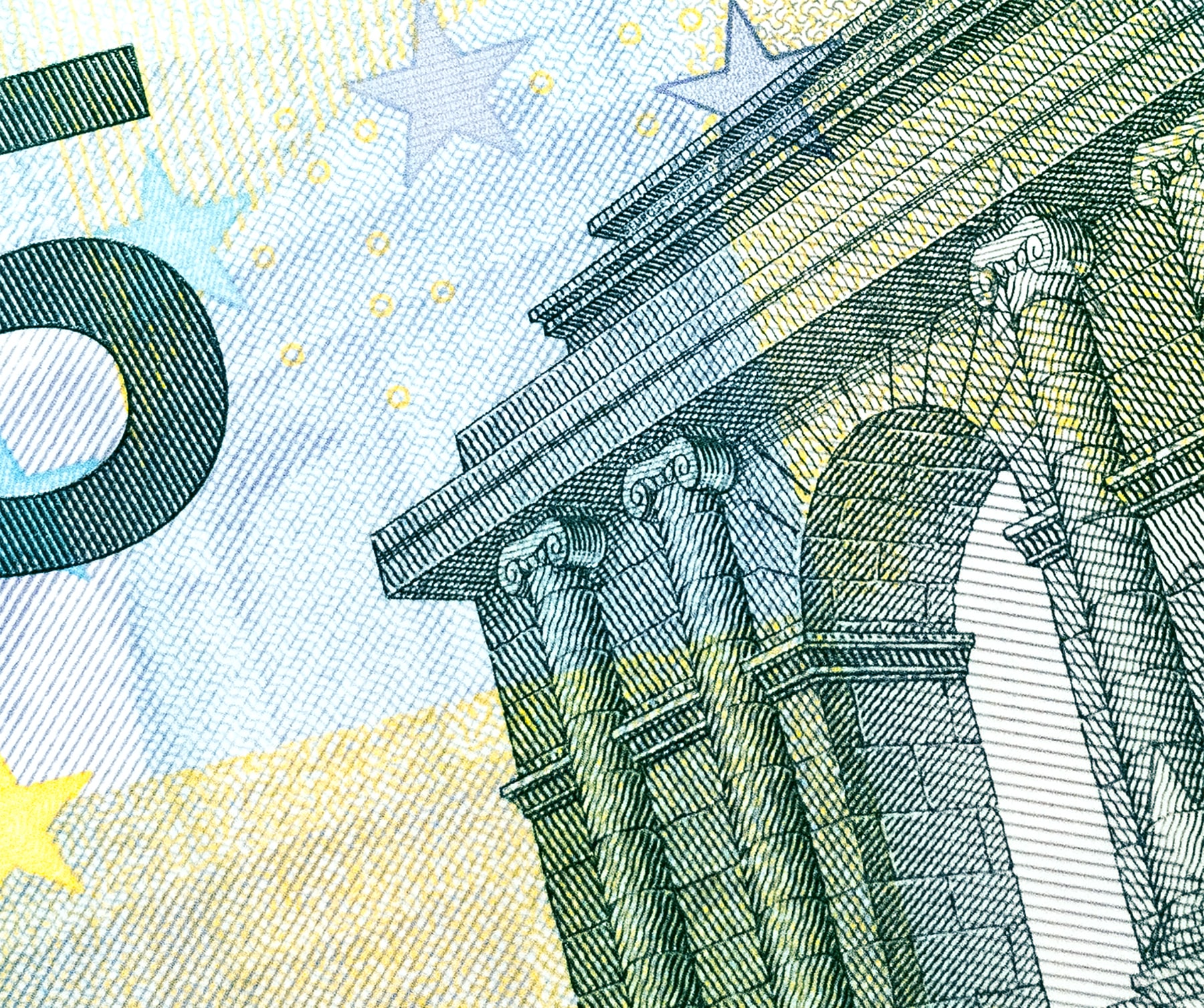 Das Bild zeigt eine Detailaufnahme eines Fünf-Euro-Scheins
